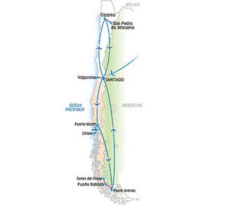 Carte Voyage sur Mesure au Chili