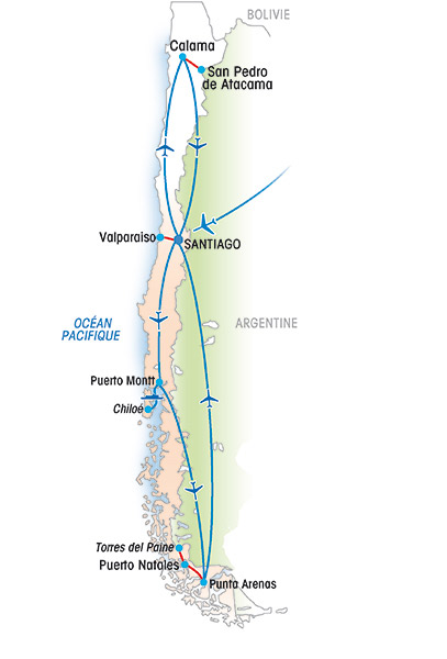 Carte Voyage sur Mesure au Chili