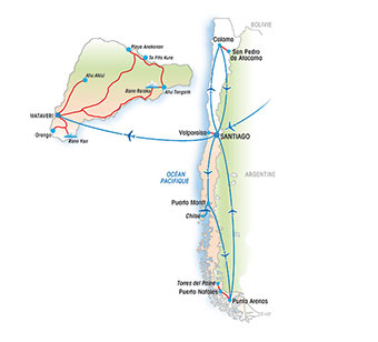 Carte Voyage sur Mesure au Chili