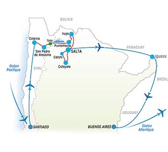 Carte Voyage sur Mesure au Chili